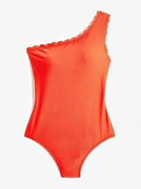 J Crew One-Shoulder Orange Swimsuit